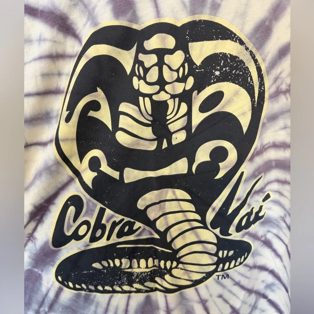 NEW! Cobra Kai Graphic Tie-Dye Tee in Pale Yellow & Gray Size 3X - Picture 7 of 11